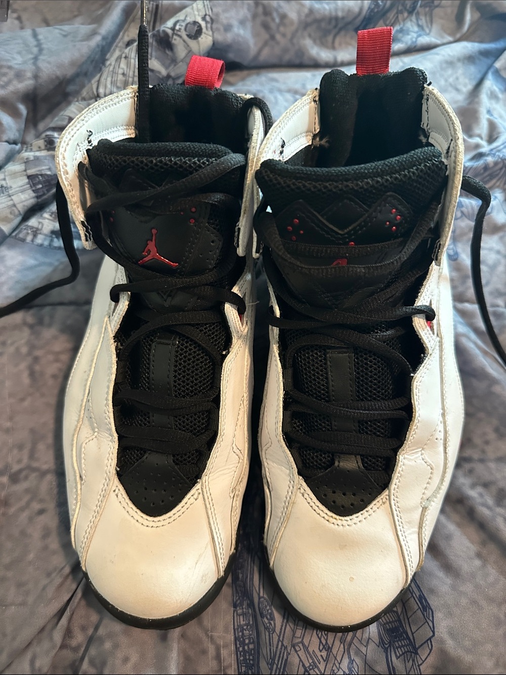 Nike White, Black and Red High-Top Basketball Sneakers